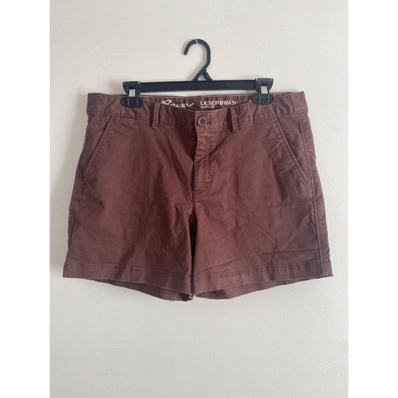 Eddie Bauer Women’s Brown Boyfriend Mid-rise Shorts Size 12 Legend Wash Stretch - Picture 1 of 4